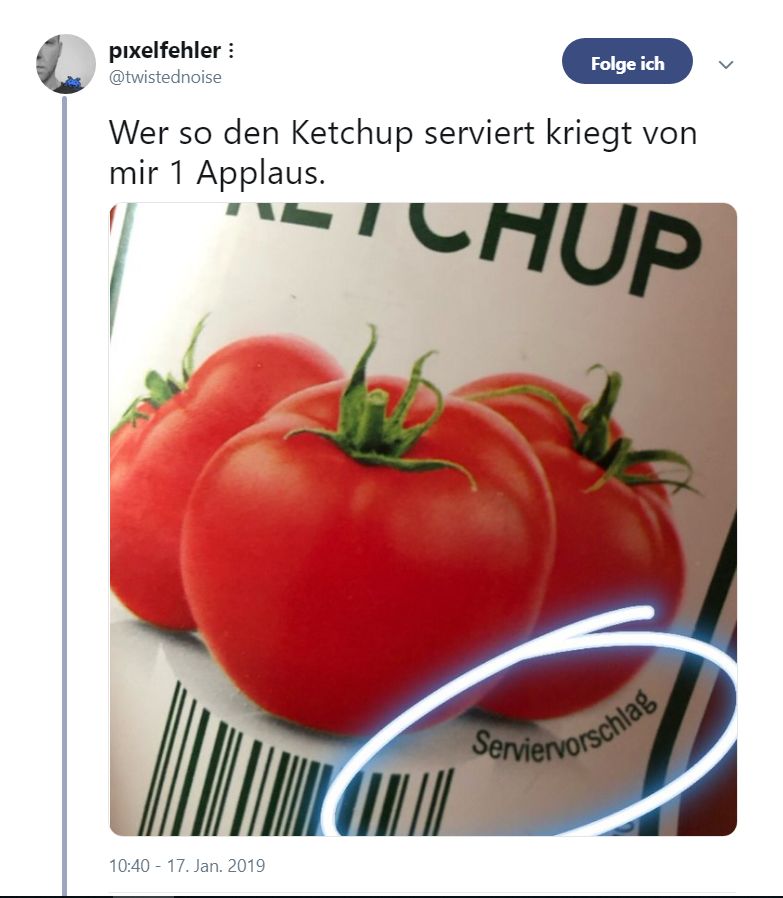 Ketchup Serviervorschlag
